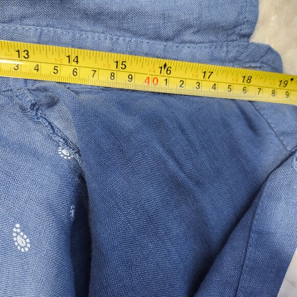 Davide Neri Men’s Long Sleeve Shirt – Size M – 100% Linen – Blue – Made in Italy - Picture 8 of 9